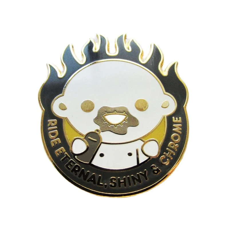 Producer circular cartoon man ads Lapel Pin Wholesale handsome interesting Gold Metal High Quality Zinc Alloy Hard Enamel Badge