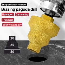 Brazing multi-layer cone expander diamond tile marble opening trimming artifact concrete chamfer
