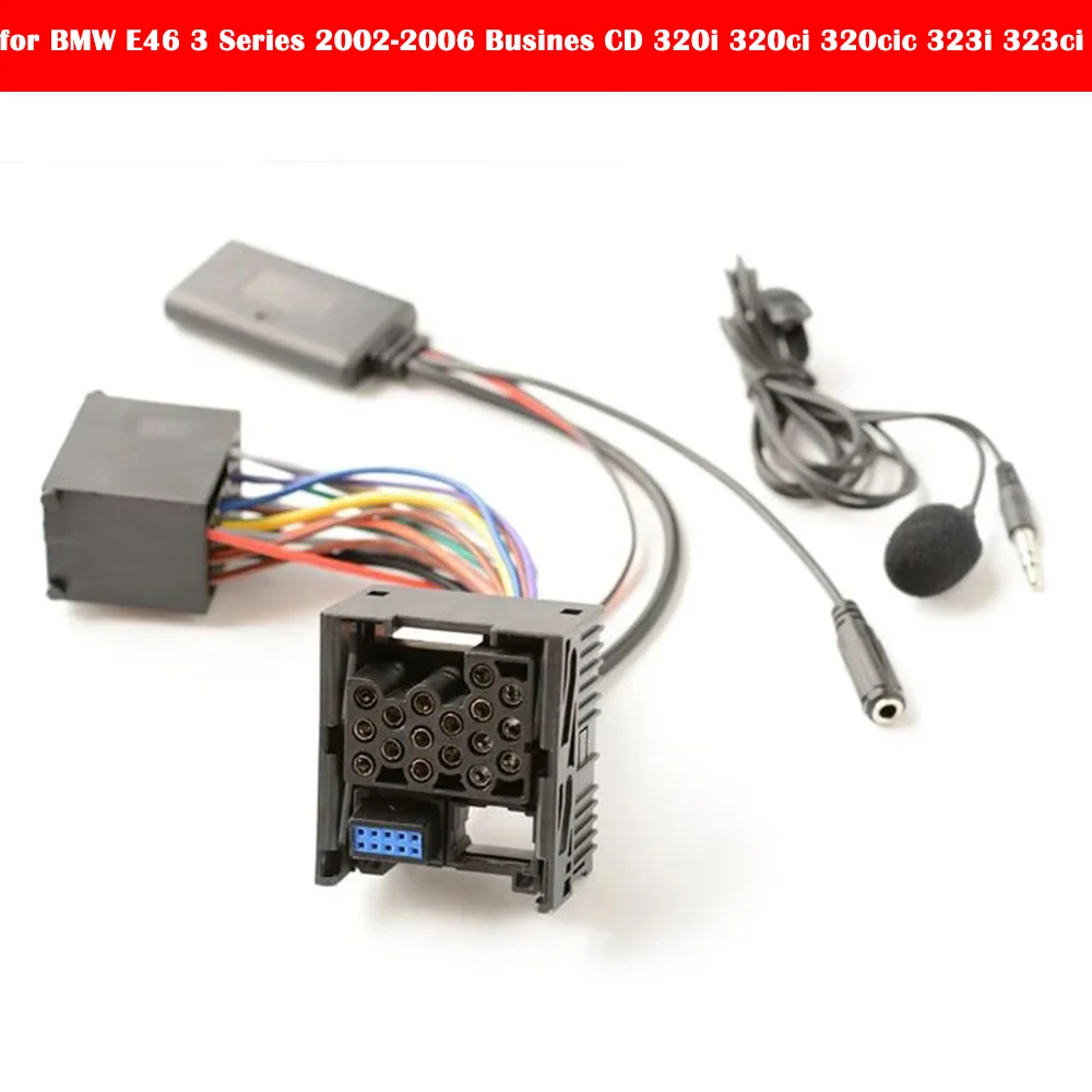 Car Bluetooth 5.0 Music Audio Adapter Microphone Cable Fit BMW E46 3 Series 2002-2006 Busines CD 320i 320ci 320cic 323i 323ci