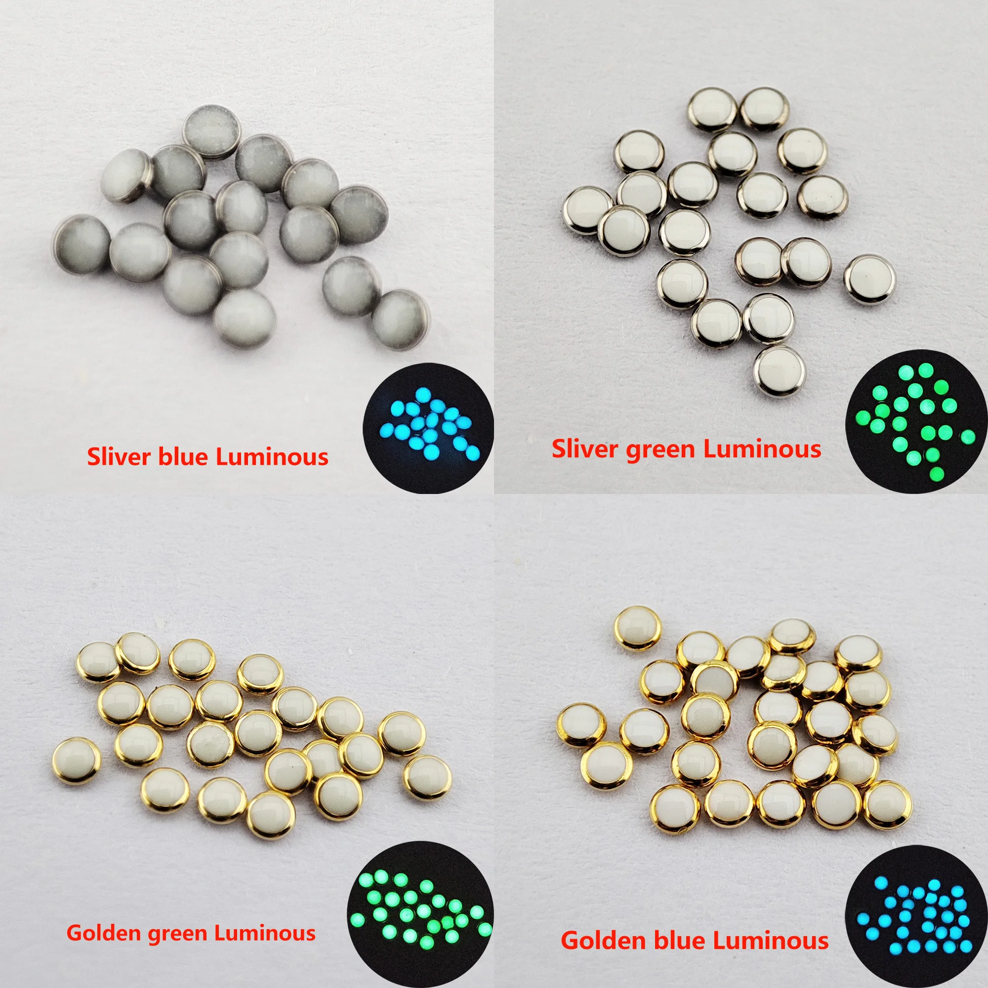 Green/Blue Luminous Pip Suitable For  Bezel Insert Lume Pip 12 Clock Scale Watch Bezel Luminous Pearl Replace Parts