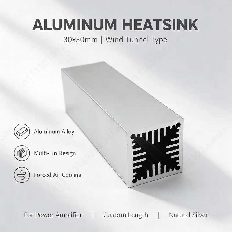 Aluminum Profile Air Cooled Heat Sink, Wind Tunnel Radiator, 30*30 40*40 50*50 60 70 80 High Power Cooling Heatsink