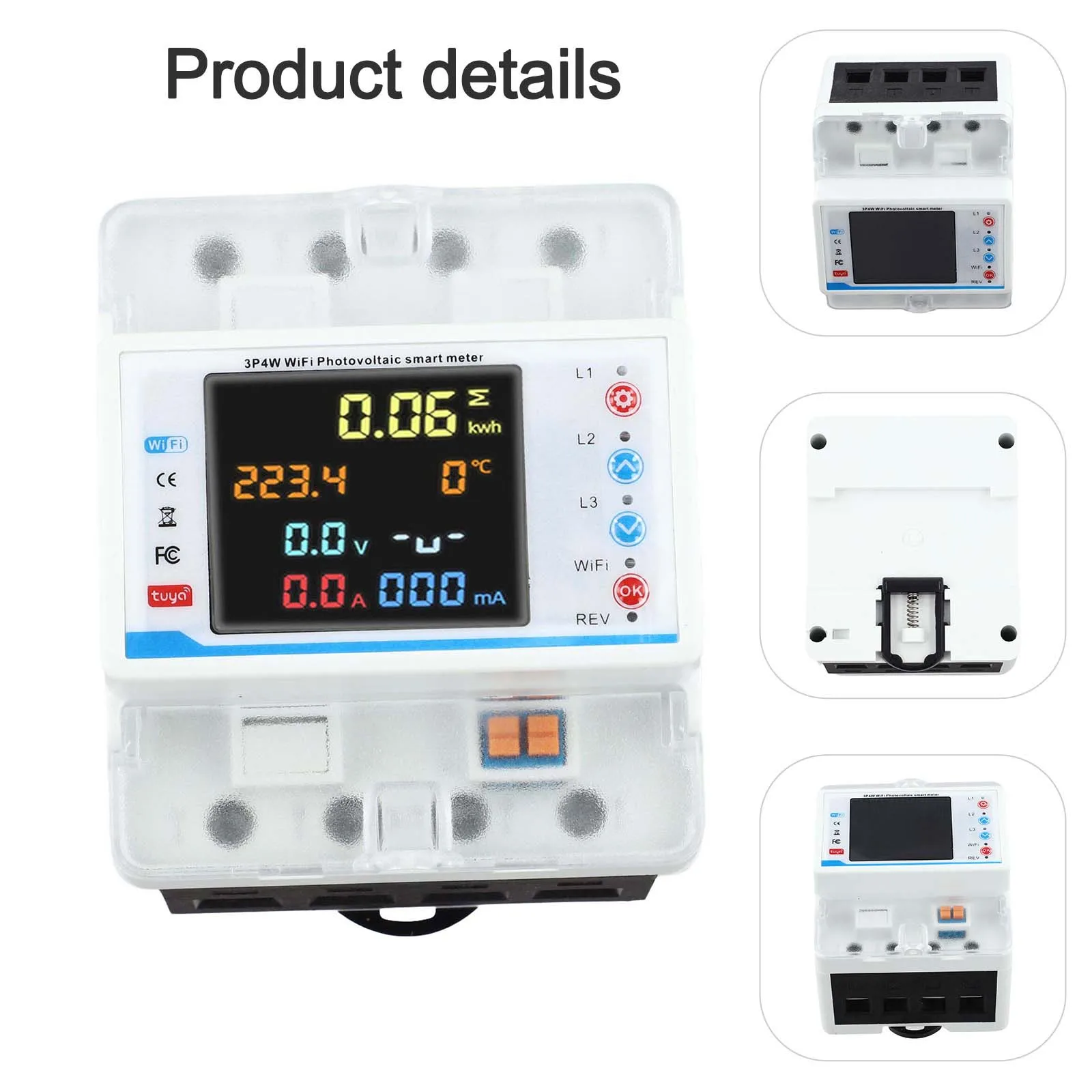 Energy Management 89mm*75mm*75mm 3 Phase Electricity Meter 3 Phase Electricity Monitor Protection Renewable Energy Meter