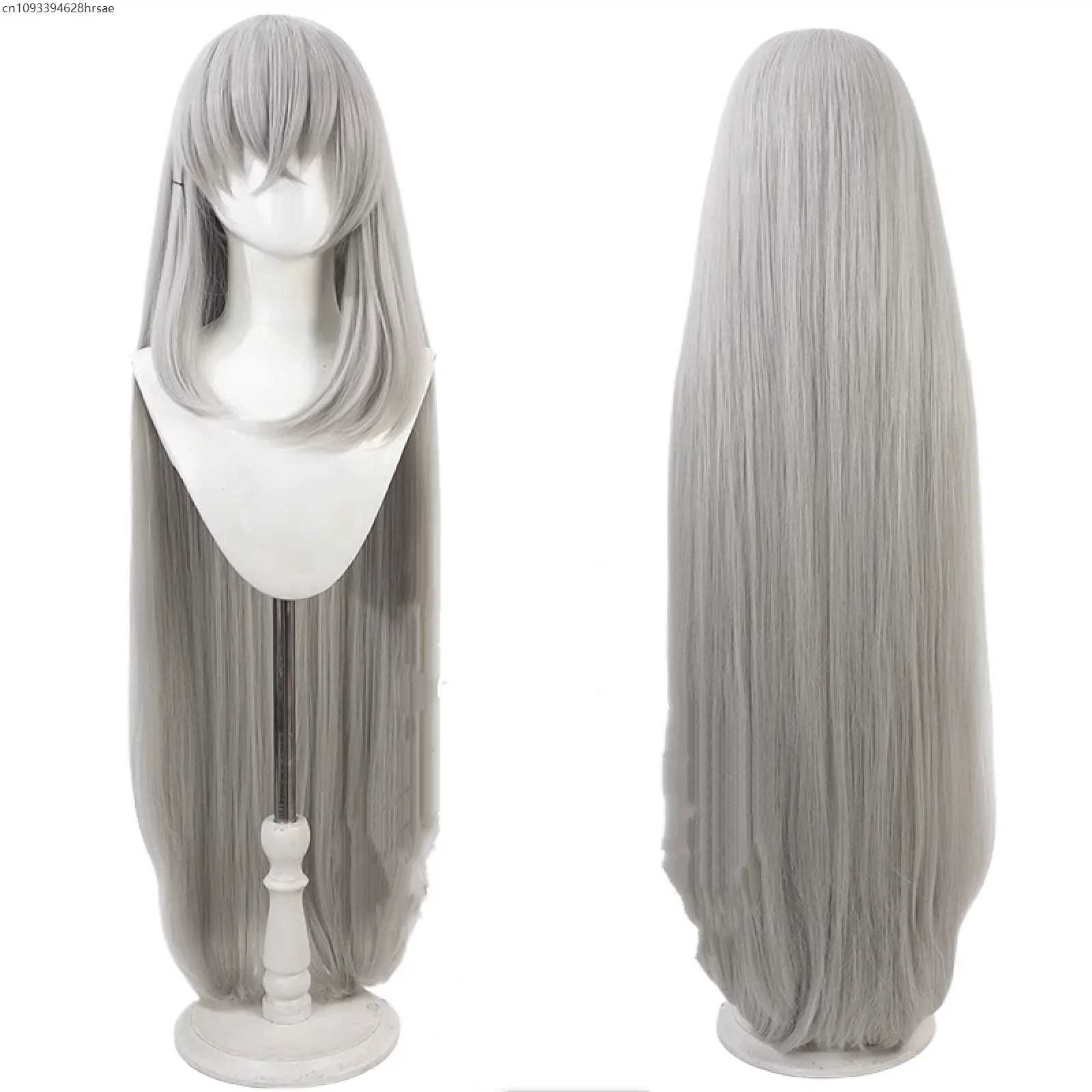 

Game Synthetic Hair Cosplay Wigs 120cm Women Long Grey Cos Wigs Heat Resistant Halloween Costume Props