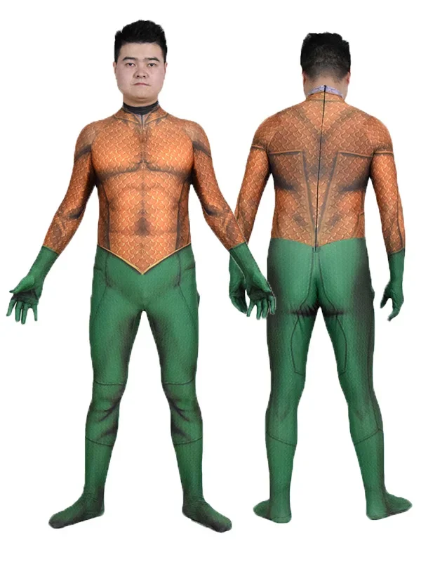 Halloween Movie Aquaman Mera Cosplay Costume Superhero Arthur Curry Orin Zentai Bodysuit Suit Jumpsuits for Adult Kids