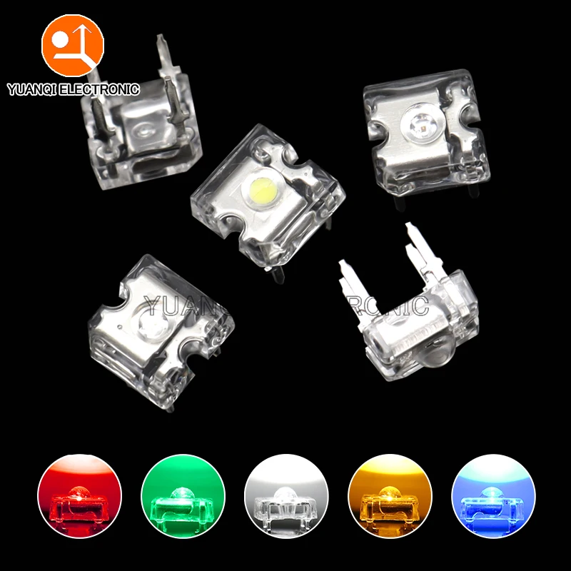 10pcs 3mm F3 Piranha LED White Red Blue Green Yellow Amber Clear 3mm LED Diode Light Emitting Diode 4-pins Diodes Brightness