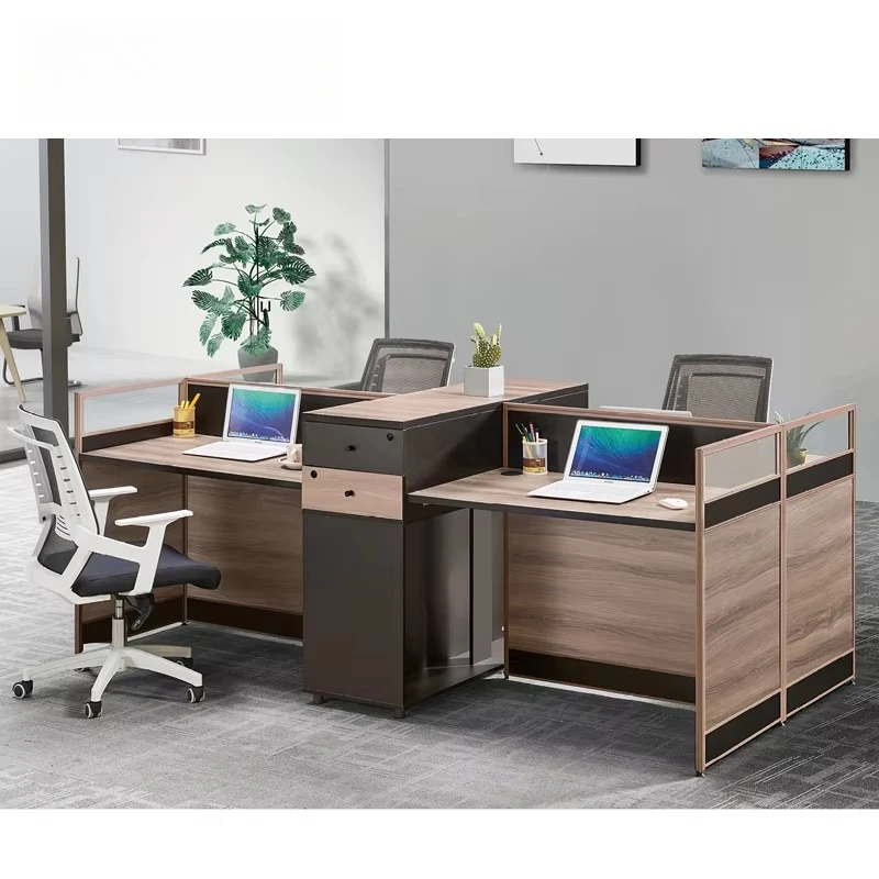

Modern Eco-friendly Workstation Modular Open Space Office Table Partition with Wood Panels for Commercial Use