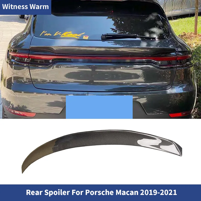 

For Porsche Macan Car Spoiler Macan S Rear Tail Light Decorative Parts Real Carbon Fiber Middle Spoiler Wings 2018-2020