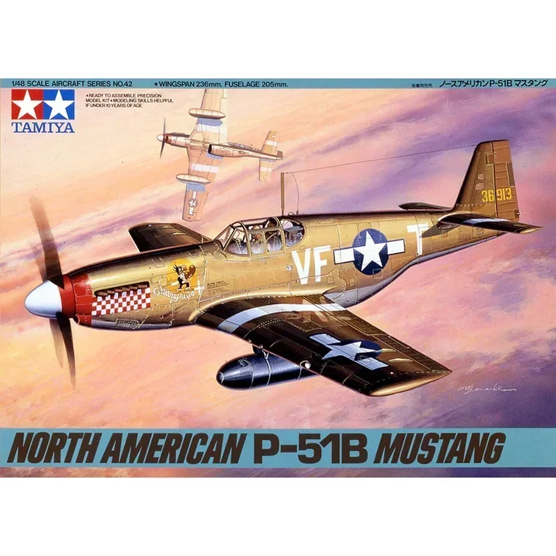 Modelo TAMIYA escala US P51-B Mustang Fighter montaje 61042 1/48 Kit de modelo