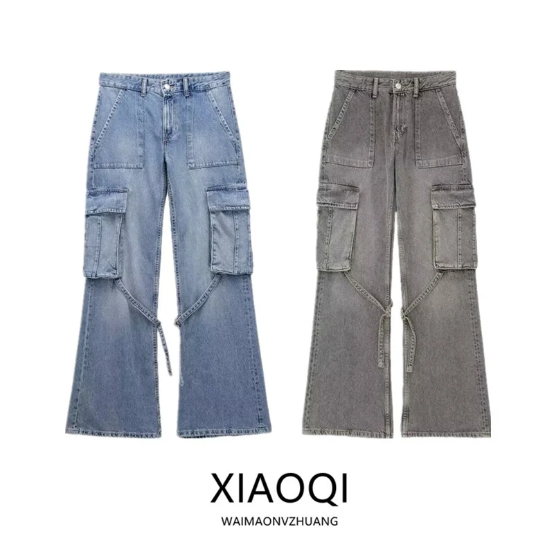 

Fall 2023 Women's Slimming Versatile Workwear Sle Mid-Waist Jeans Casual High Waist Long Pants Faionable Denim Trousers