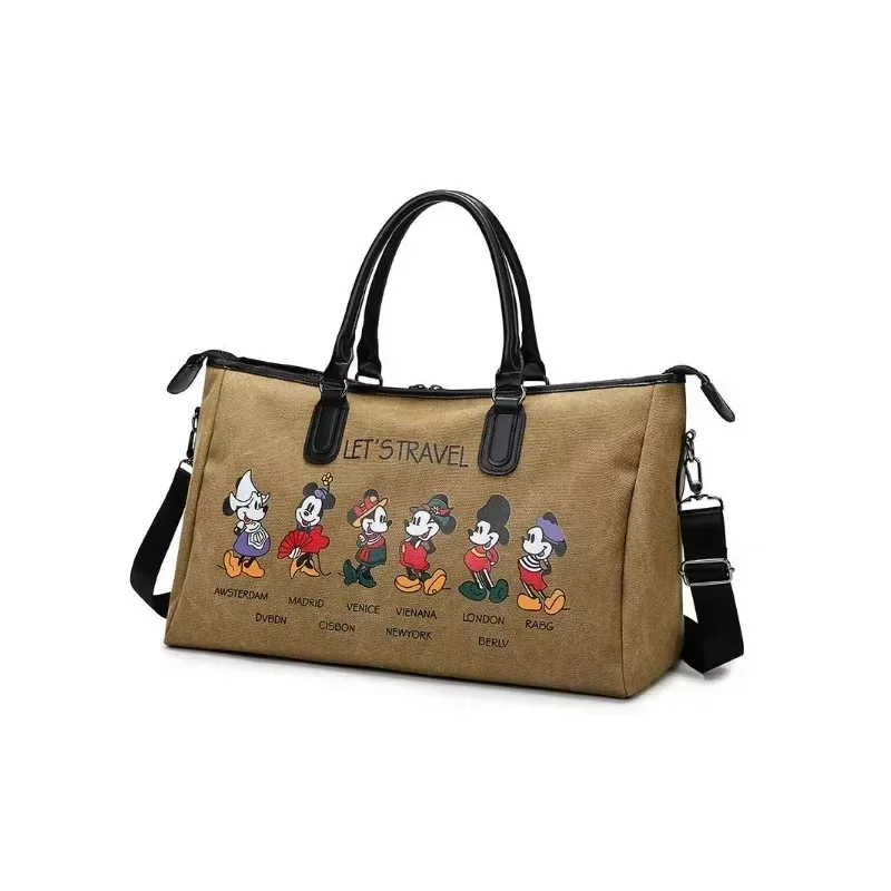 Disney Canvas Large Capacity Travel Bag for Women Kawaii Mickey Mouse Carry on Luggage Portable Luxury Designer Duffle Bag