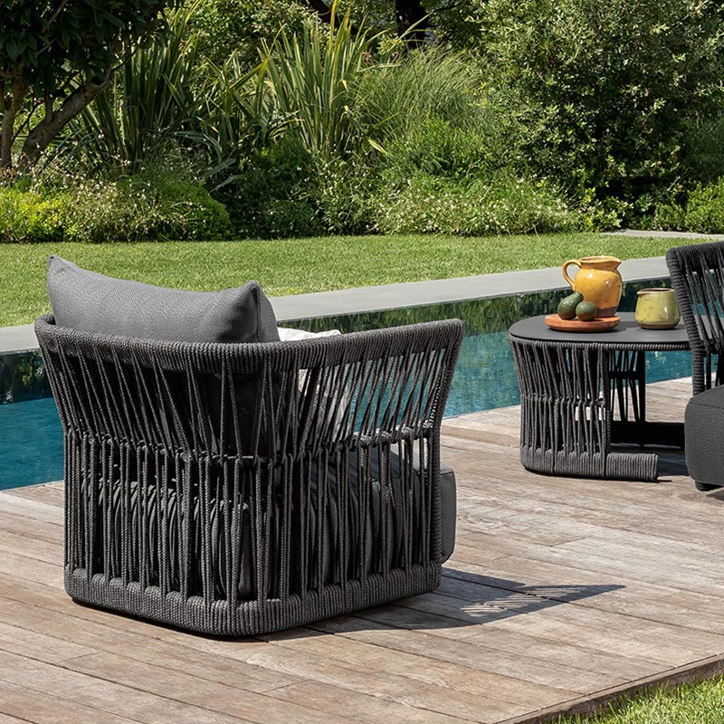 안뜰 정원 방수 자외선 차단제 B & B 호텔 발코니 거실 싱글 등나무 의자