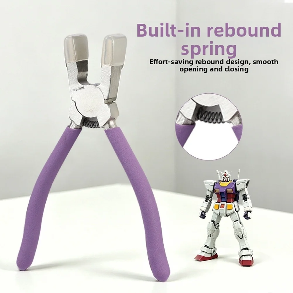 Clamping Pliers for Miniature Work Featuring Flat Jaw Design Rubber-Tipped Grips and Ergonomic Non-Slip Handle Structure