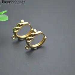 2025 New Designs Anti-rust Gold Plated Twist Shape Metal Brass Shvenzy Earring Clasps Wire Hooks Jewelry Accessories 30pc/lot
