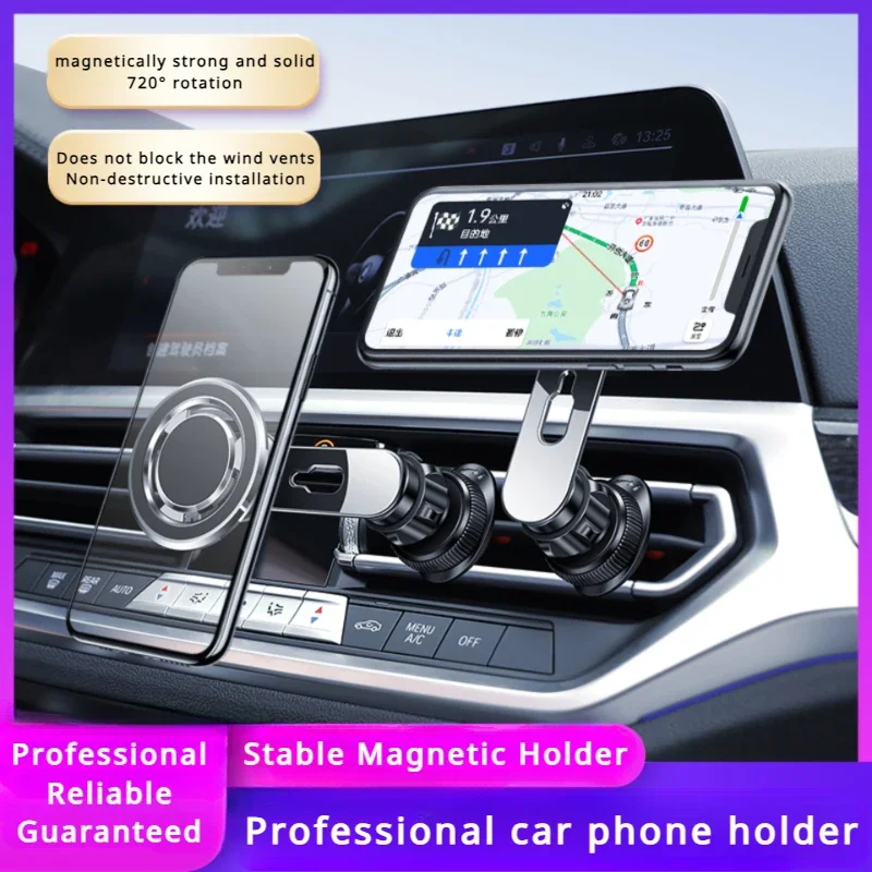 

Car Phone Holder Wholesale New Dashboard Air Vent Universal Magnetic Cell Phone Holder Car Navigation Holder