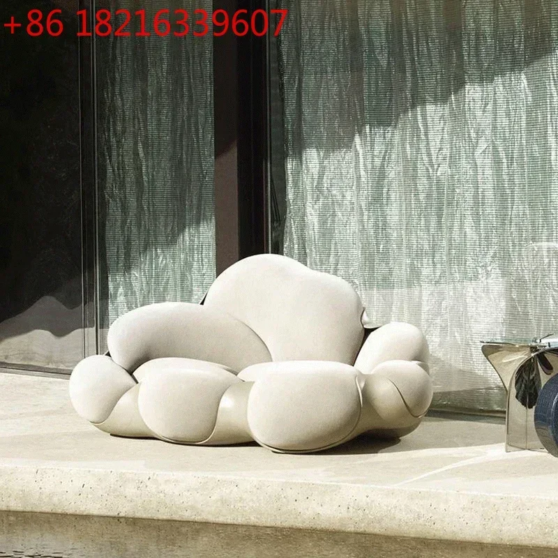 TAO Fiberglass Cloud Shape Light Luxury Curved Sofa Lazy Shaped