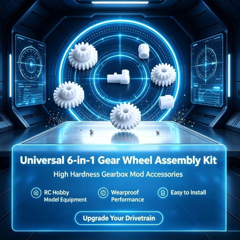 Wearproof High Hardness 6-in-1 Gear Set, RC Hobby Gearbox Assembly Parts for Model Racing Upgrade