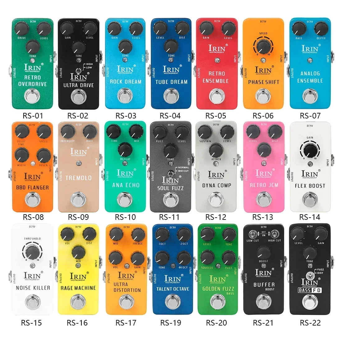 IRIN Electric Guitarra Effect Pedal Compression Fuzz Overdrive Distortion Boost Bass True Bypass Pedals RS Guitar Accessories