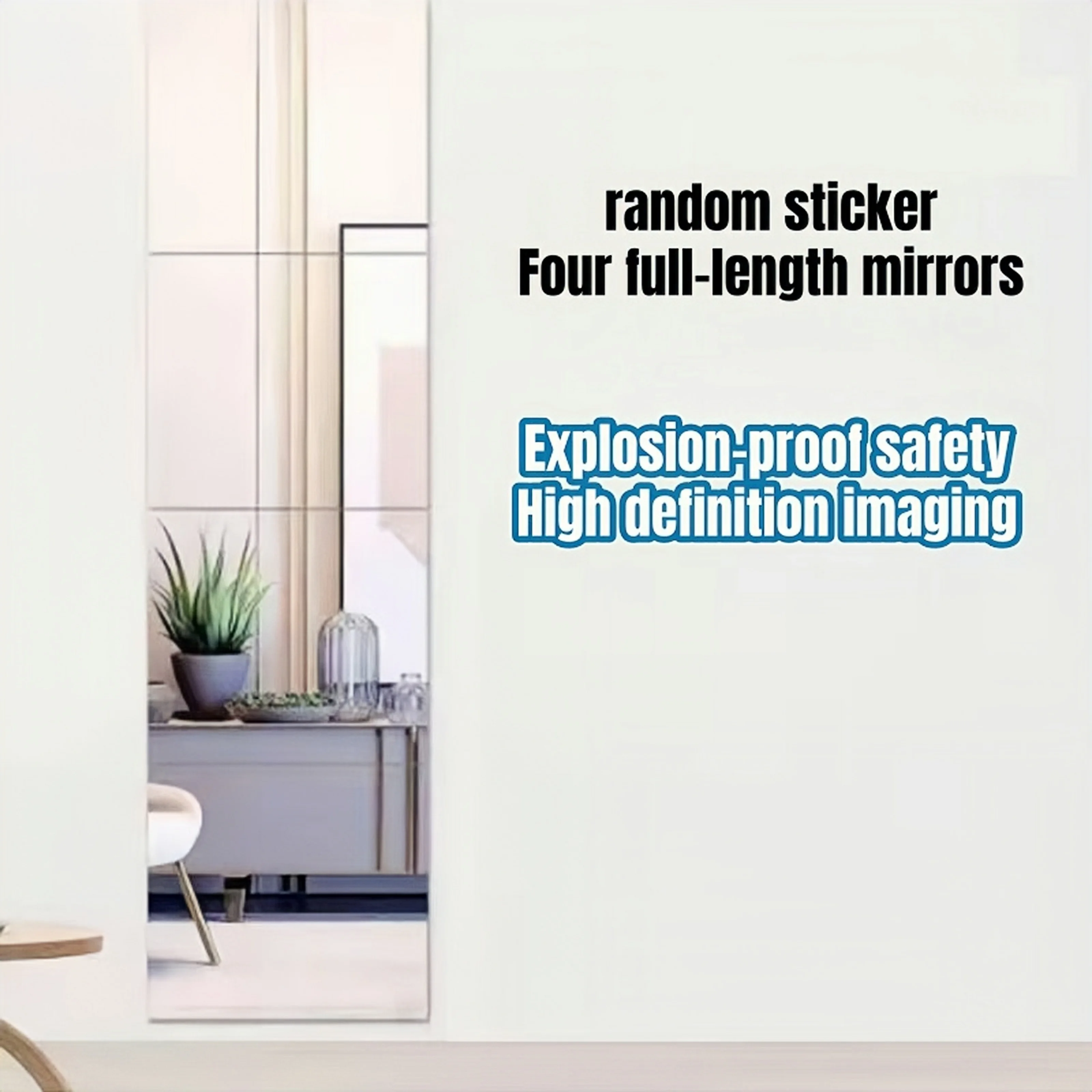 Acrylic Mirror Set, Self-Adhesive High-Definition Mirror, 3D Wall Decoration Sticker, Flexible and Non Fragile Mirror Sticker