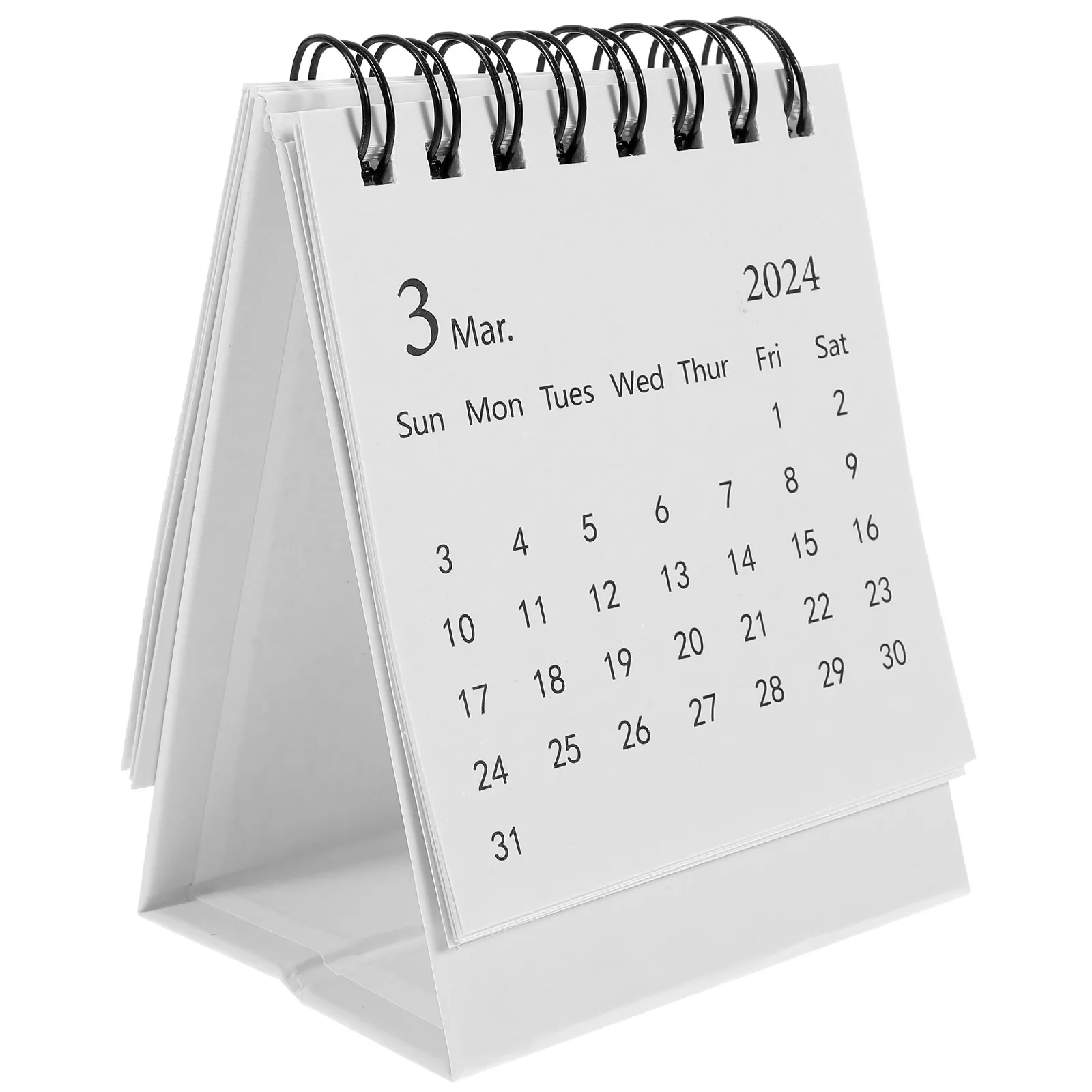 

Mini 2024 Desk Calendar Small Thick Paper Monthly Flip Standing Table Calendar English Desktop Organizer Holiday Birthday