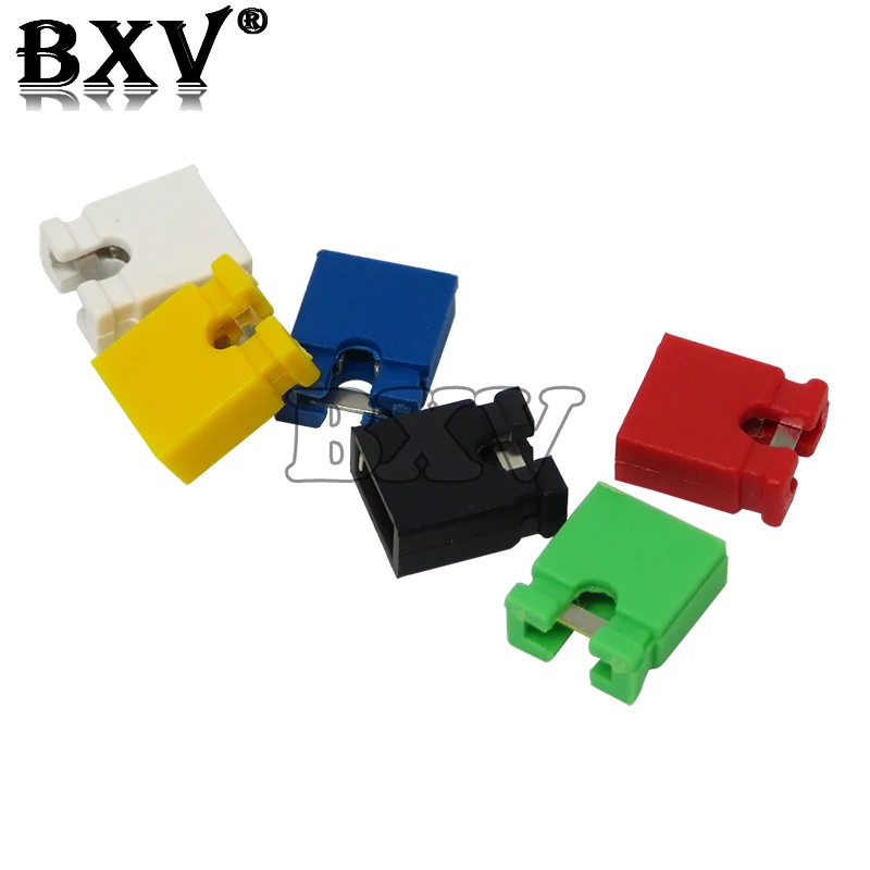 100PCS Pitch 2.4mm Pin Header Jumper Shorted Cap & Headers & Wire Housings Black Yellow White Green Red Blue New For Arduino