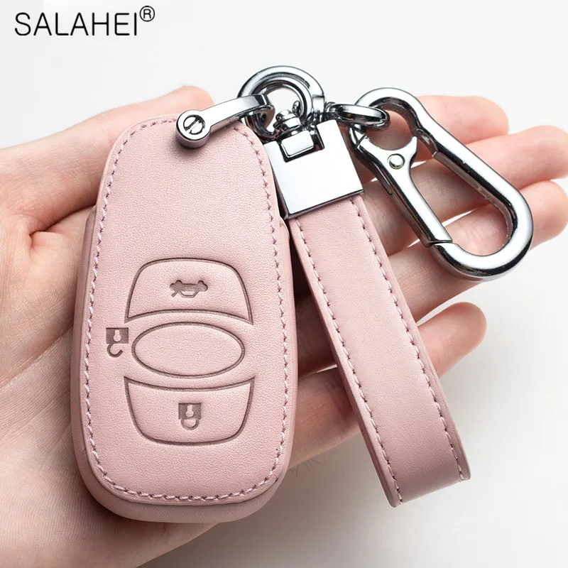 Leather Car Key Remote Cover For Subaru BRZ Forester Legacy Outback WRX WRX STI Impreza XV Crosstrek Auto Protection Accessories