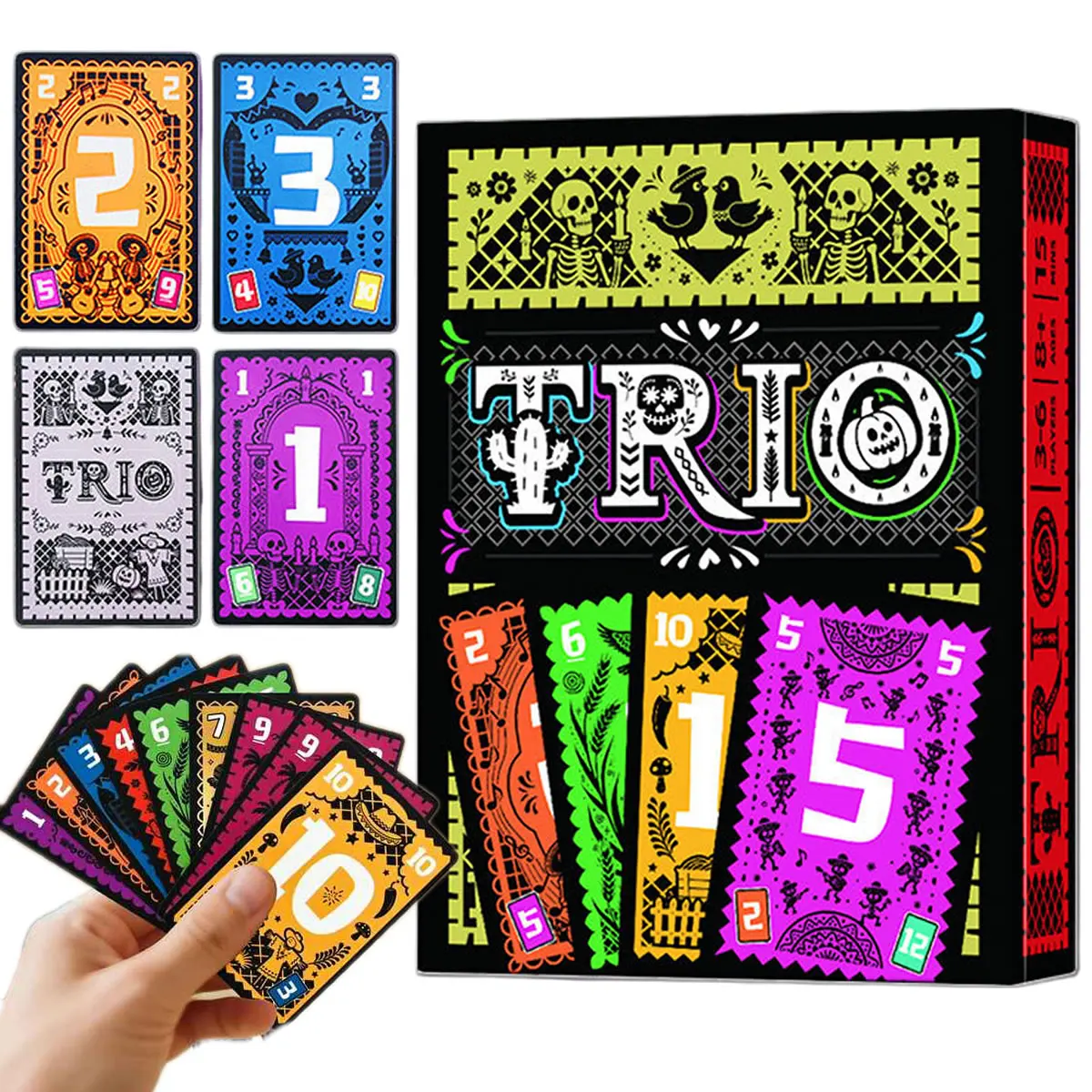 Juego de cartas estrategico TRIO, diversión con familia y amigos, fiestas, 3-6 jugadores, juego de mesa, juguete de entretenimiento, cartas para la noche de juegos