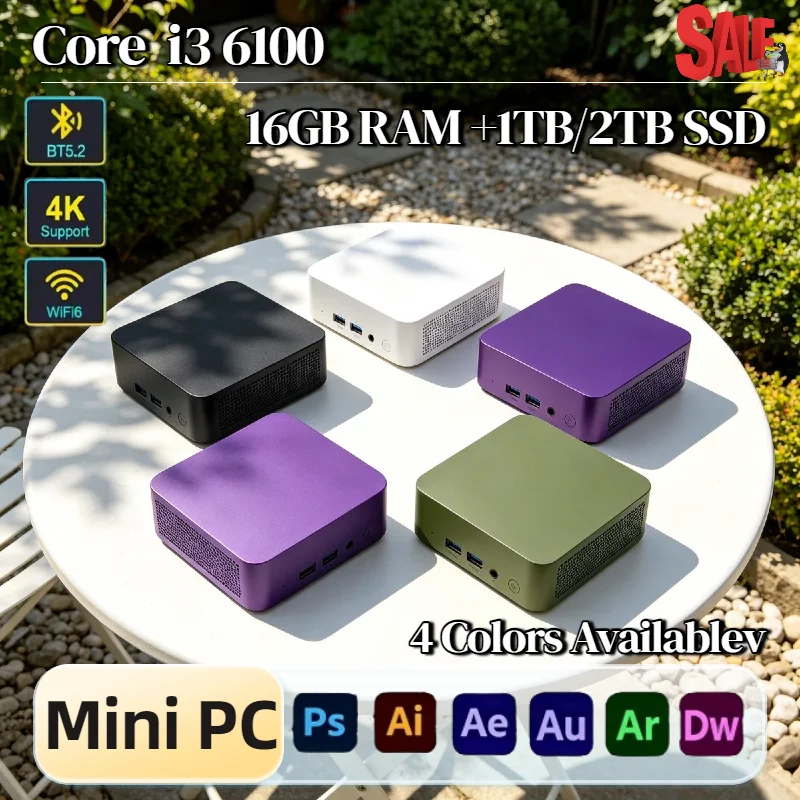インテル-i3-6100-ウルトラミニデスクトップ-16gb-ram-1tb-2tb-m2-nvme-ssd-wifi6-bt52-低消費電力-pro-max-plus-ultra-ユニット