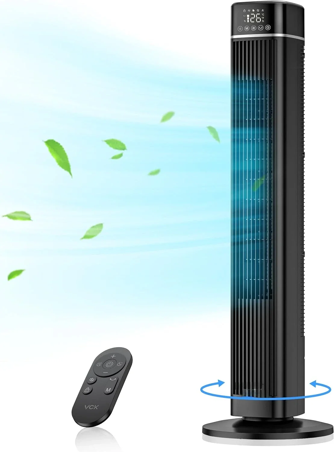 

Efficient and Quiet Tower Fan for Bedroom with 90° Oscillation, 26ft/s Velocity, 40" Cooling Floor Fan - Smart Remote, Touch Co