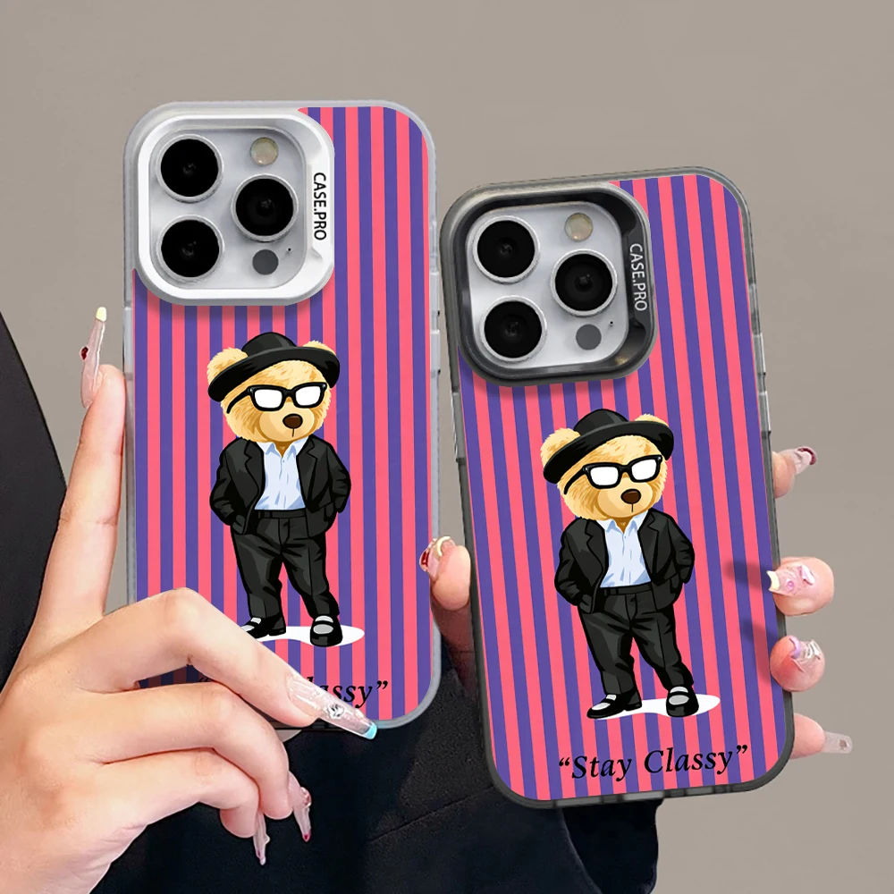 Für Samsung Galaxy S21 S26 S25 S24 S23 S22 Ultra Plus FE Hülle Gestreiftes Niedliches Bärenmuster Cover Für A16 A15 A36 A54 A55 A56 Funda – Detail 10