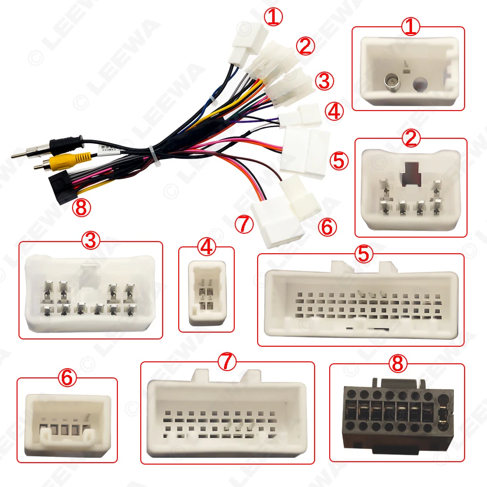 LEEWA Auto 16Pin Cavo di Alimentazione Cablaggio Adattatore Per Toyota 2004-2024 Unità Principale di Installazione Auto Radio Cavo di Alimentazione Adattatore
