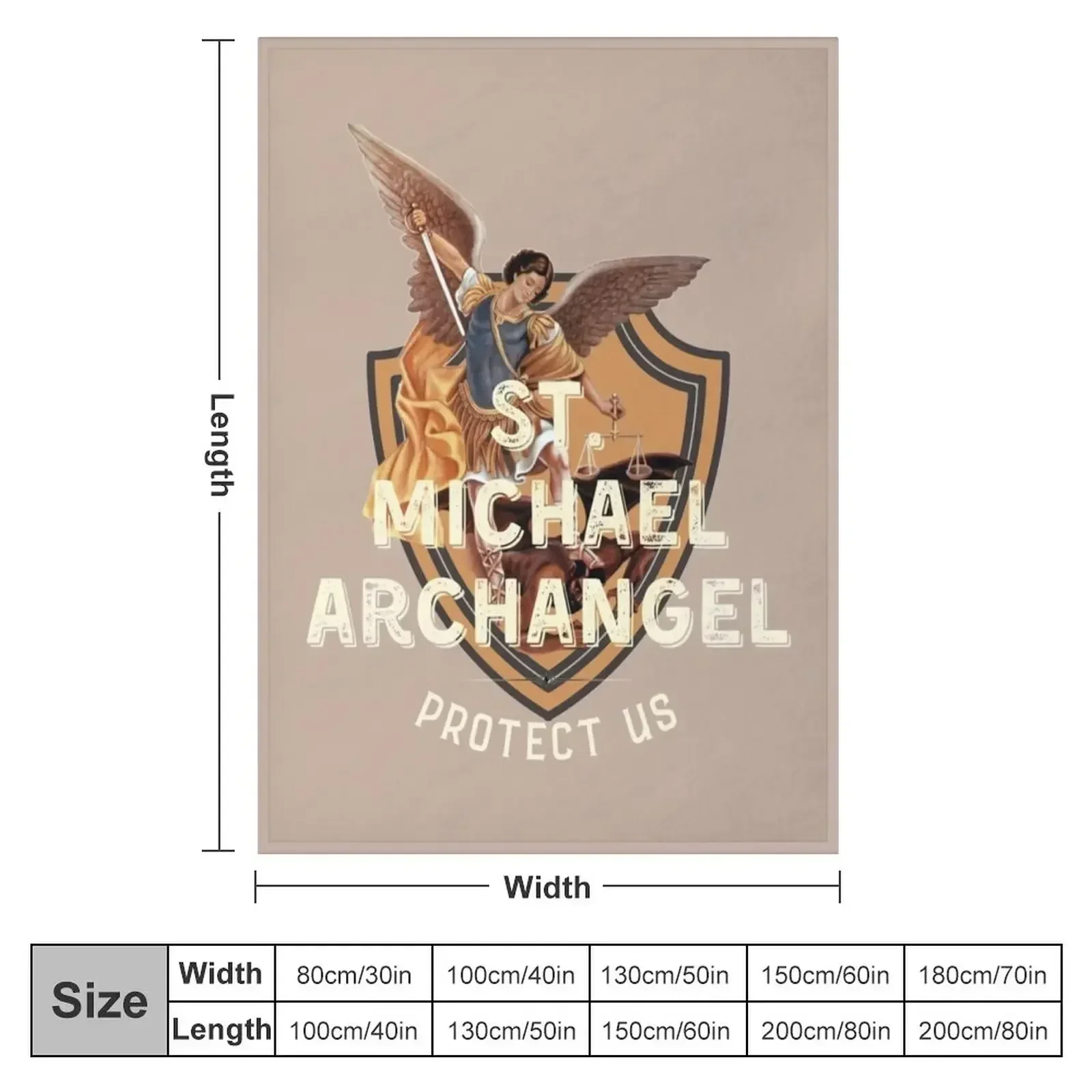 Saint Michael, St Michael Archangel Throw Blanket couch cozy soft plush fuzzy picnic outdoor blanket