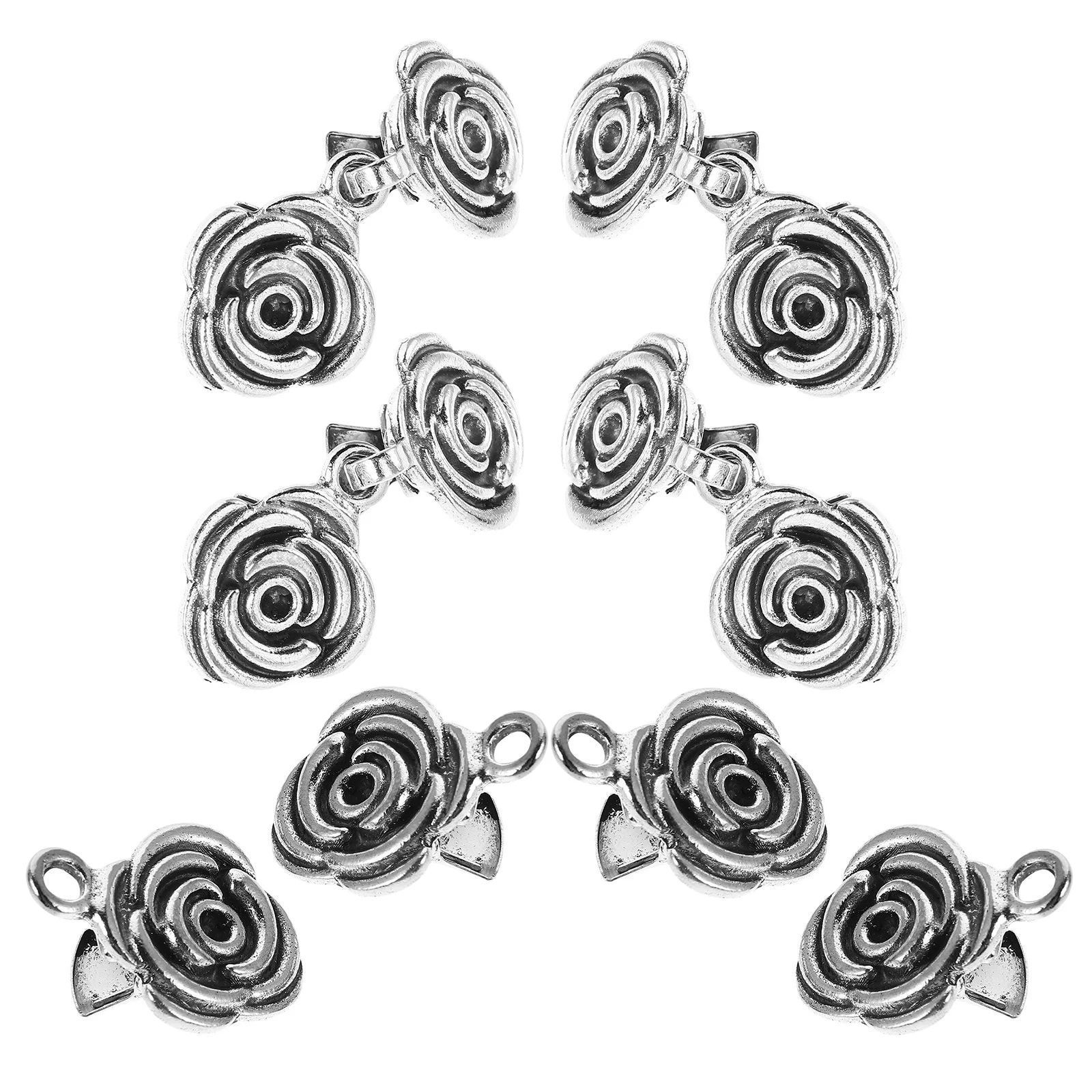 

6Pcs Vintage Rose Sweater Clips Retro Cardigan Shawl Clothing Fasteners Metal for Women Vintage Sweater Clip