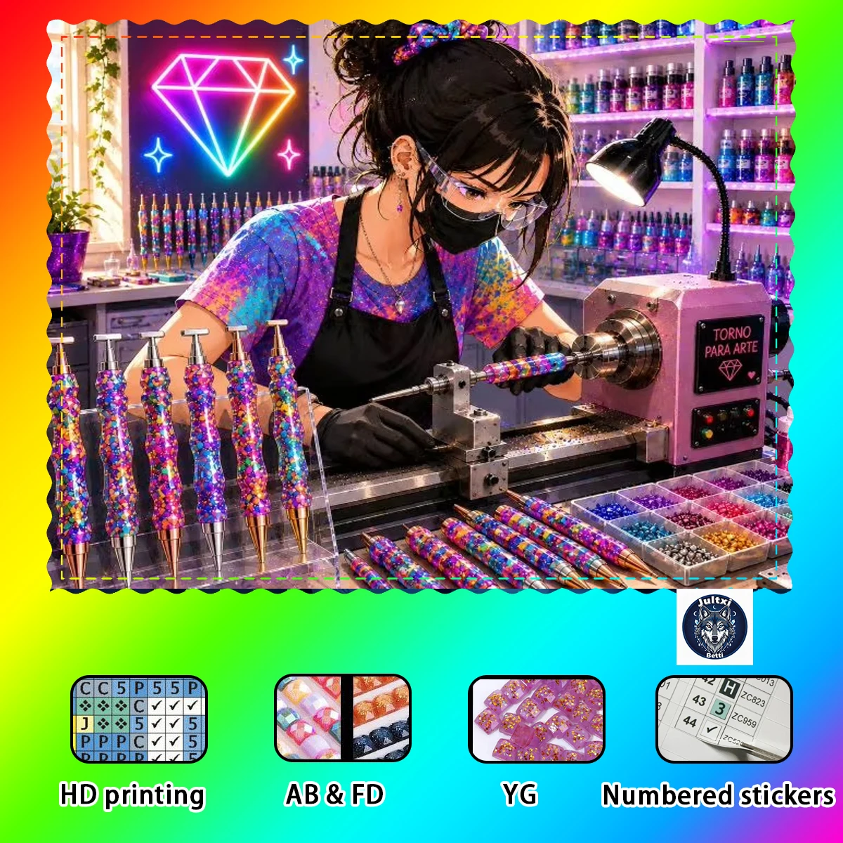【Betti_ Diamond Art】La profesión de tus sueños AB Rhinestone FD Rhinestone Perfect Resin Diamond
