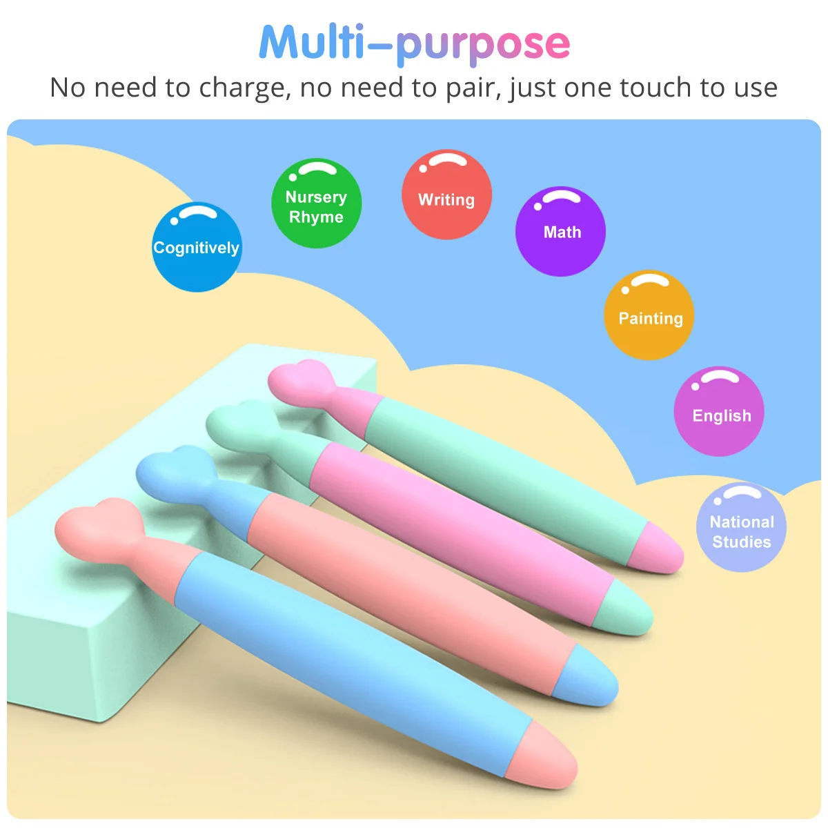 Silicone Capacitive Stylus Pen For Kids With Durable Rubber Tips For All Touch Screen Devices Tablets Drawing Writing Stylus Pen