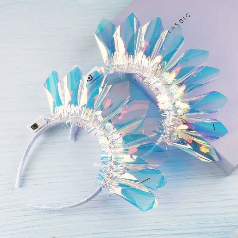 قوس قزح الليزر LED عقال تضيء الشعر التبعي متوهجة المجسم ديكور حفلة الهذيان مهرجان الحفل مرحلة الأداء جديد