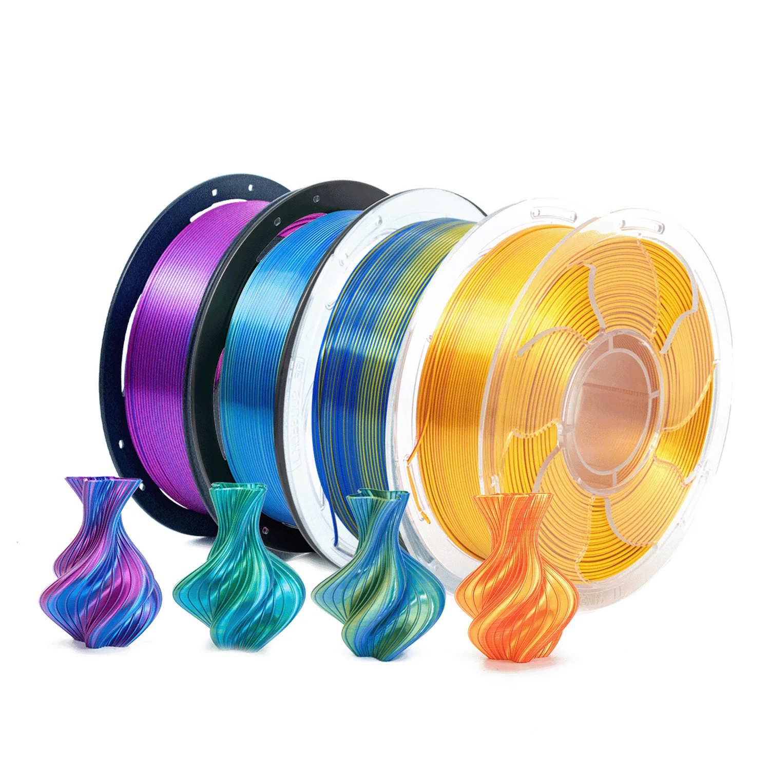 

PLA Silk Filament Bundle 1.75mm 1KG Spool 3D Printing Material Vibrant Glossy Finish for Prototypes, Toys, Home Decor Art Crafts