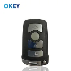 Okey-carcasa de llave de coche remota, accesorio con 4 botones para BMW serie 7, 745i, 750Li, 760i, E65, E66, con llave pequeña