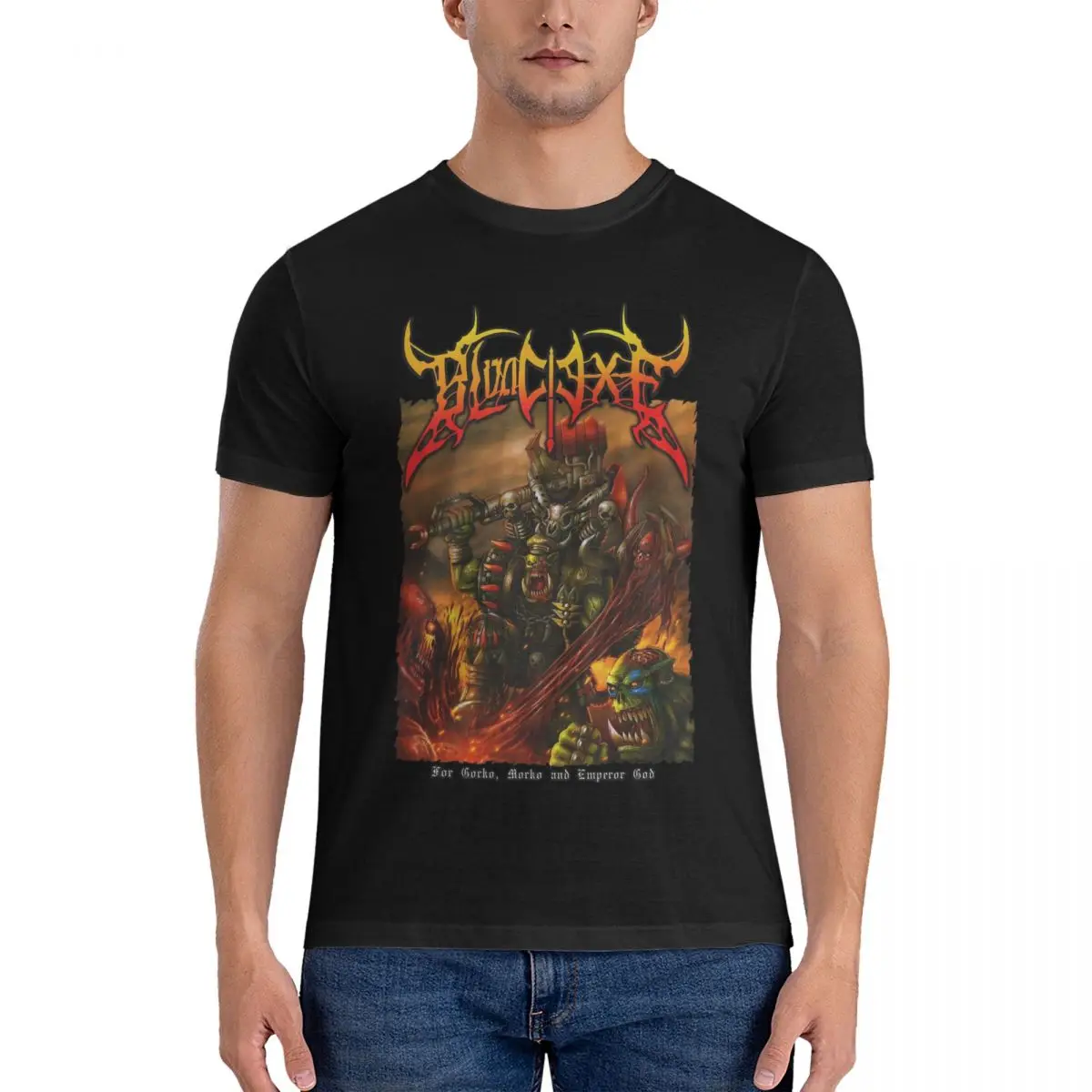 BLOOD AX WAAAAGH! Men's T Shirt Ork waaagh Tee Shirt Short Sleeve Crewneck T-Shirt Cotton 4XL 5XL mens clothing official-website