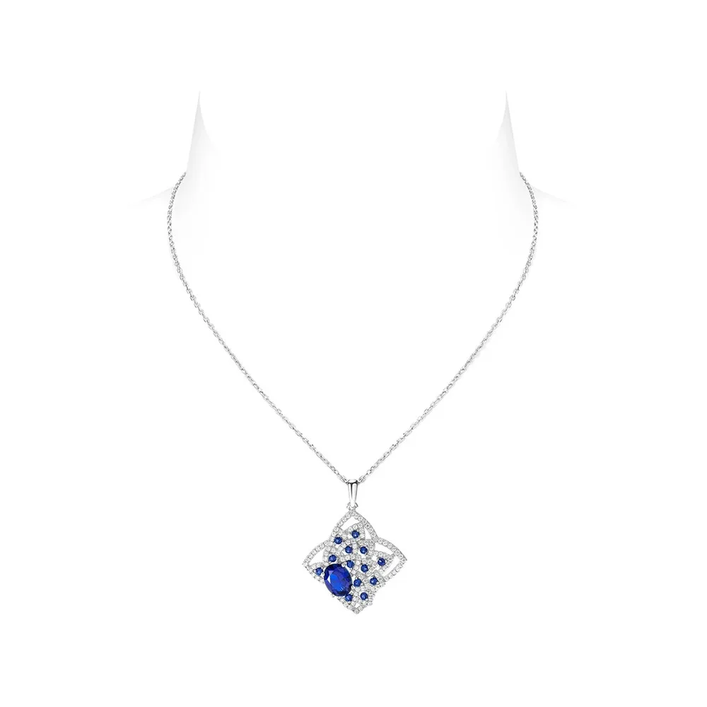 Sapphires Stars Necklace Exquisite and Dazzling Full Diamonds Luster Collar Chain Engagement Wedding Jewelry Gift