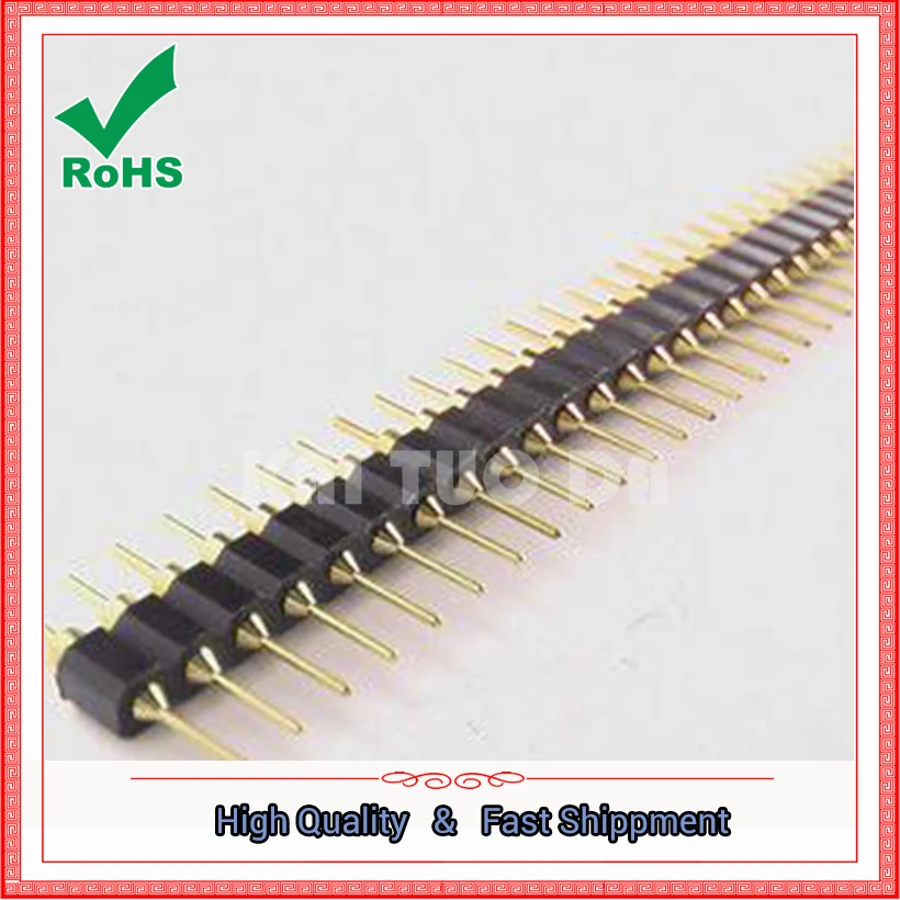 10PCS 1*40PIN ROUND Single Row Male Pin Header Round 1X40PIN 2.54MM 40 PIN Connector 40pin Strip 40P