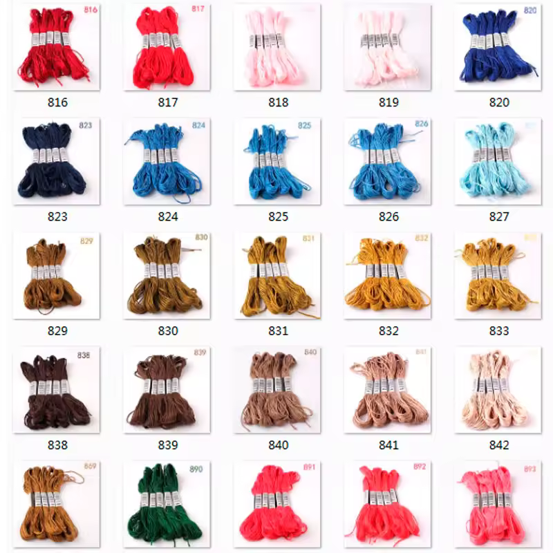 801---898--10 piezas de hilos de punto de cruz/hilo de bordar de punto de cruz/colores de hilos personalizados