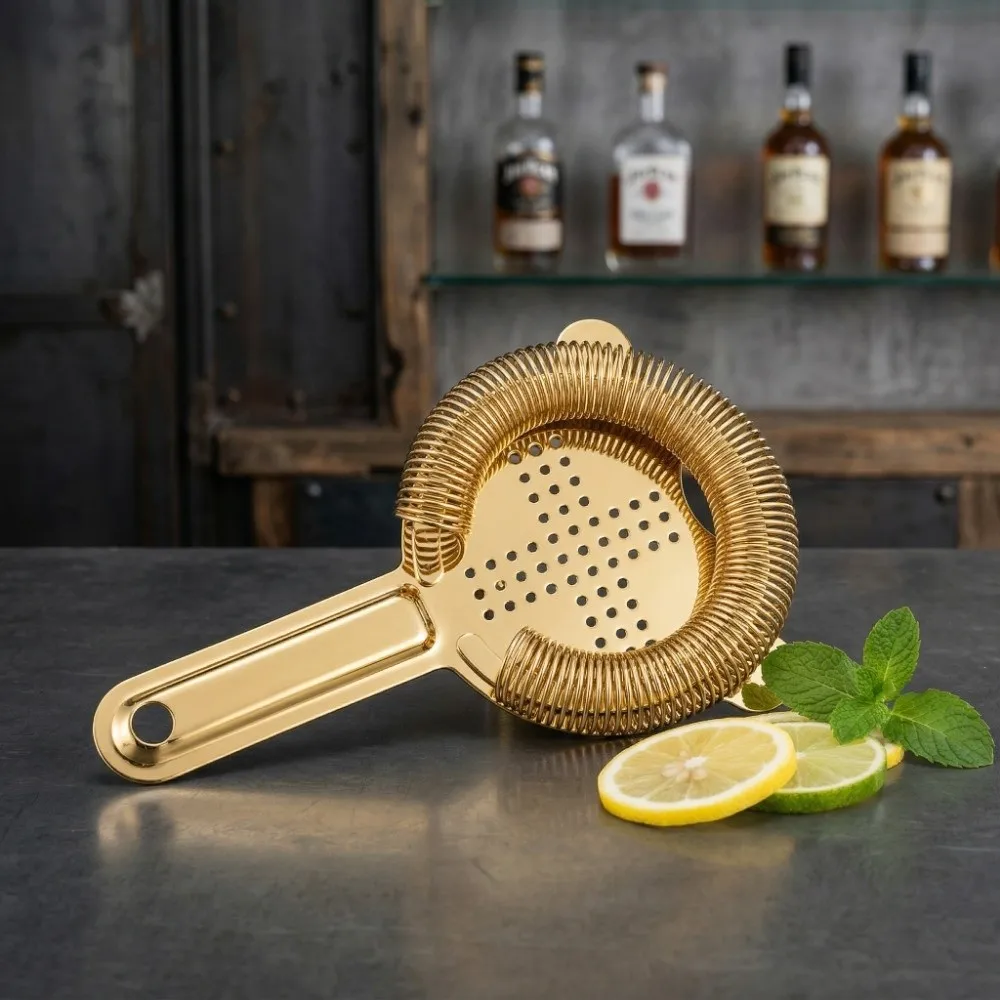 304 Stainless Steel Cocktail Strainer Removable Spring Professional Drink Strainer Filter Ice-blocking Bar Strainer Home