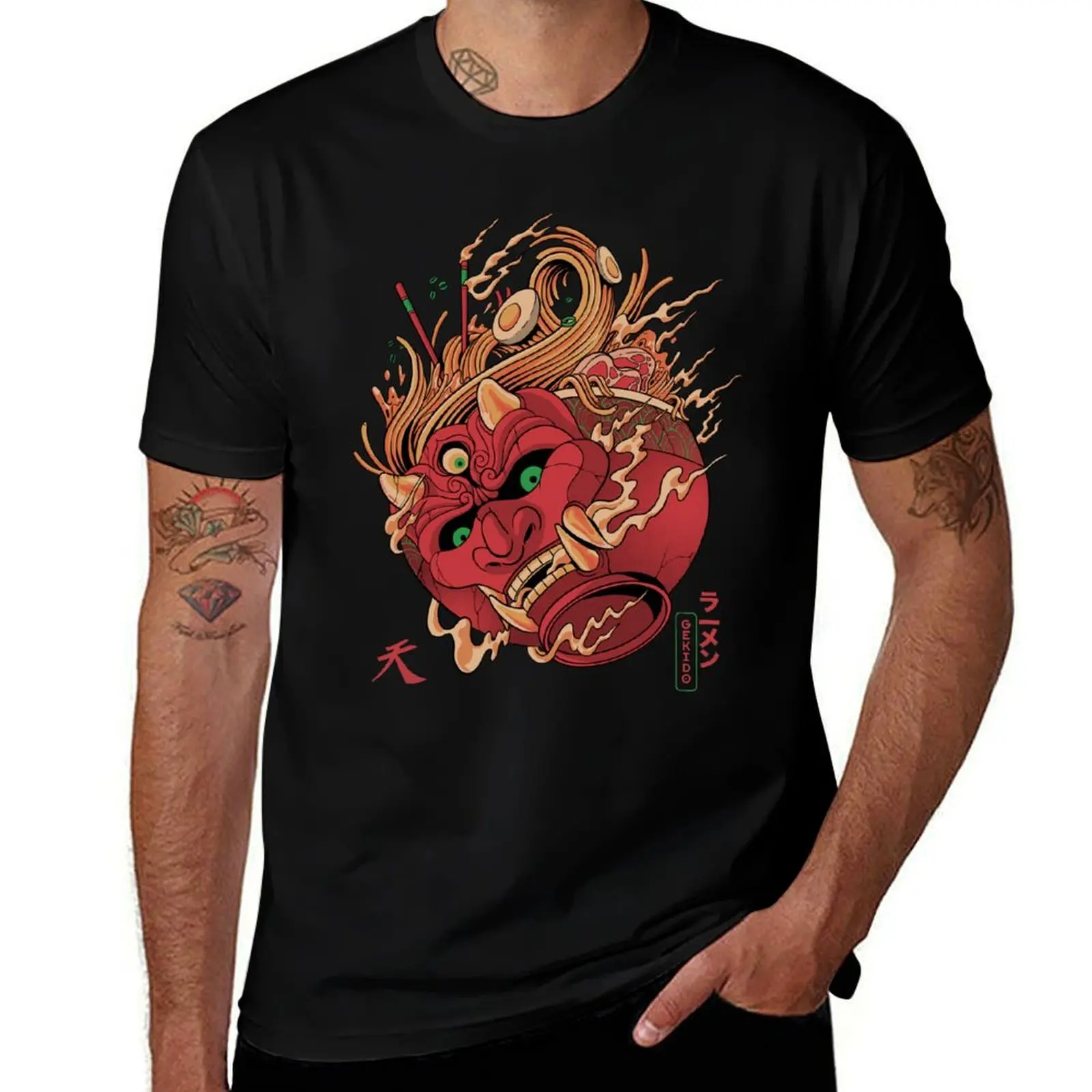 

Футболка Gekido Ramen, мужские футболки, облегающая футболка для мужчин, футболка