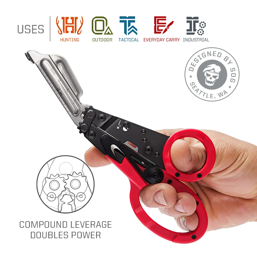 SOG 11 IN 1 PARASHEARS Lightweight Rescue Multitool Portable Folding Medical Scissors For Emergency Outdoor Survival Hand tools