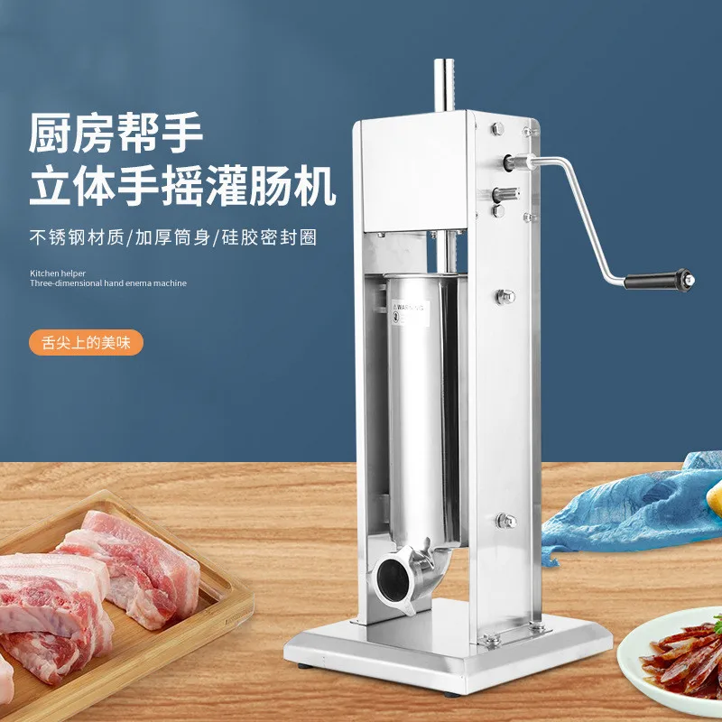 New Stainless Steel Vertical Small Hand Enema Machine Adjustable Sausage Filling Machine Horizontal Sausage Machine