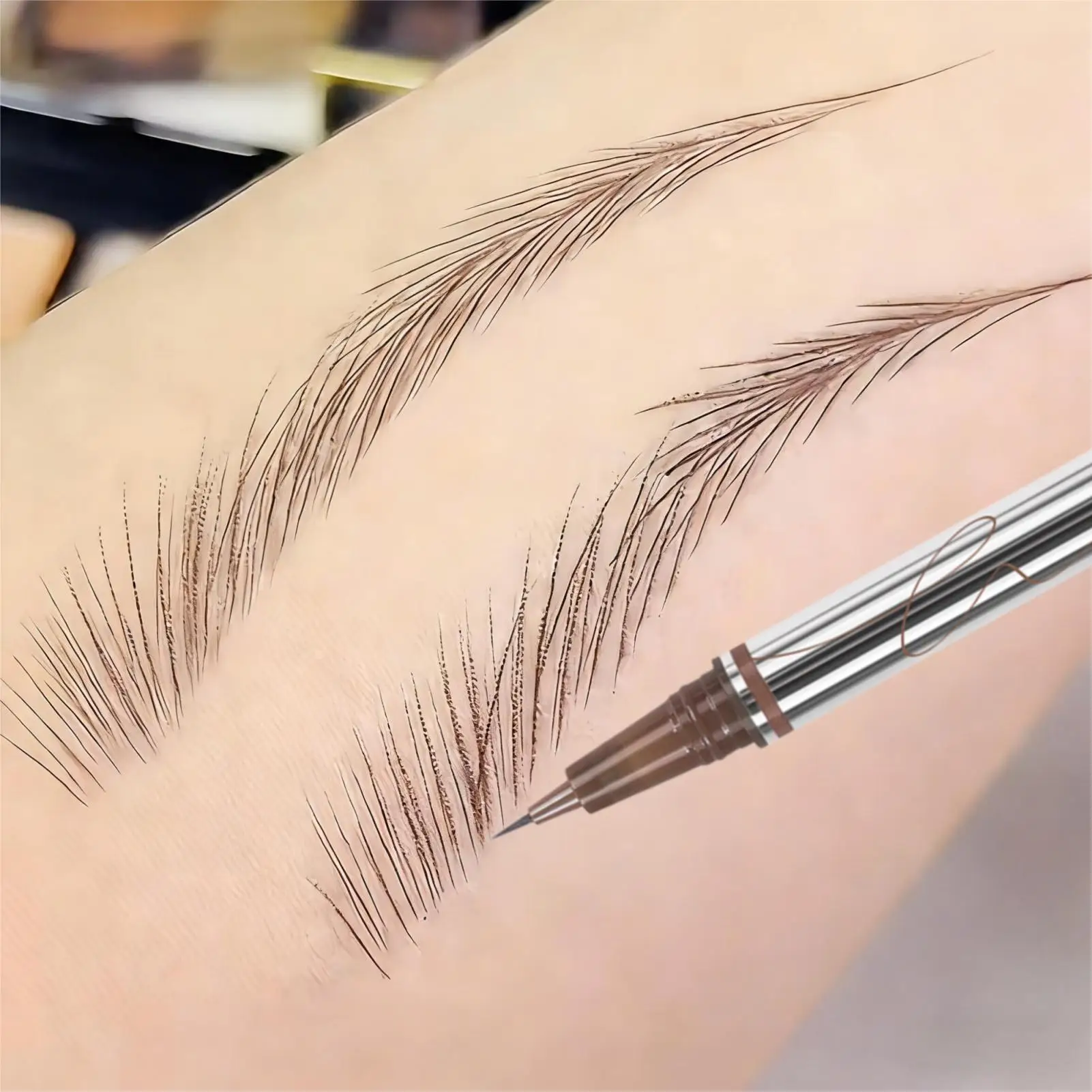 Lápiz de cejas ultrafino a prueba de agua, de larga duración, a prueba de manchas, con forma natural para principiantes y profesionales, 1 ud.