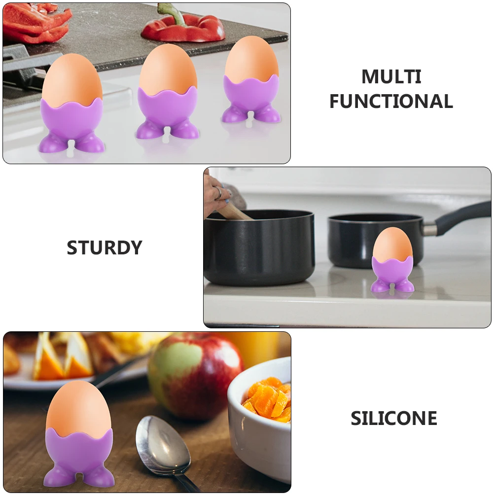

10 pcs Silicone Egg Cups Steamer Boiler Kitchen Dining Room Multi Functional Powder Puff Stand Microwave Cooker Serving