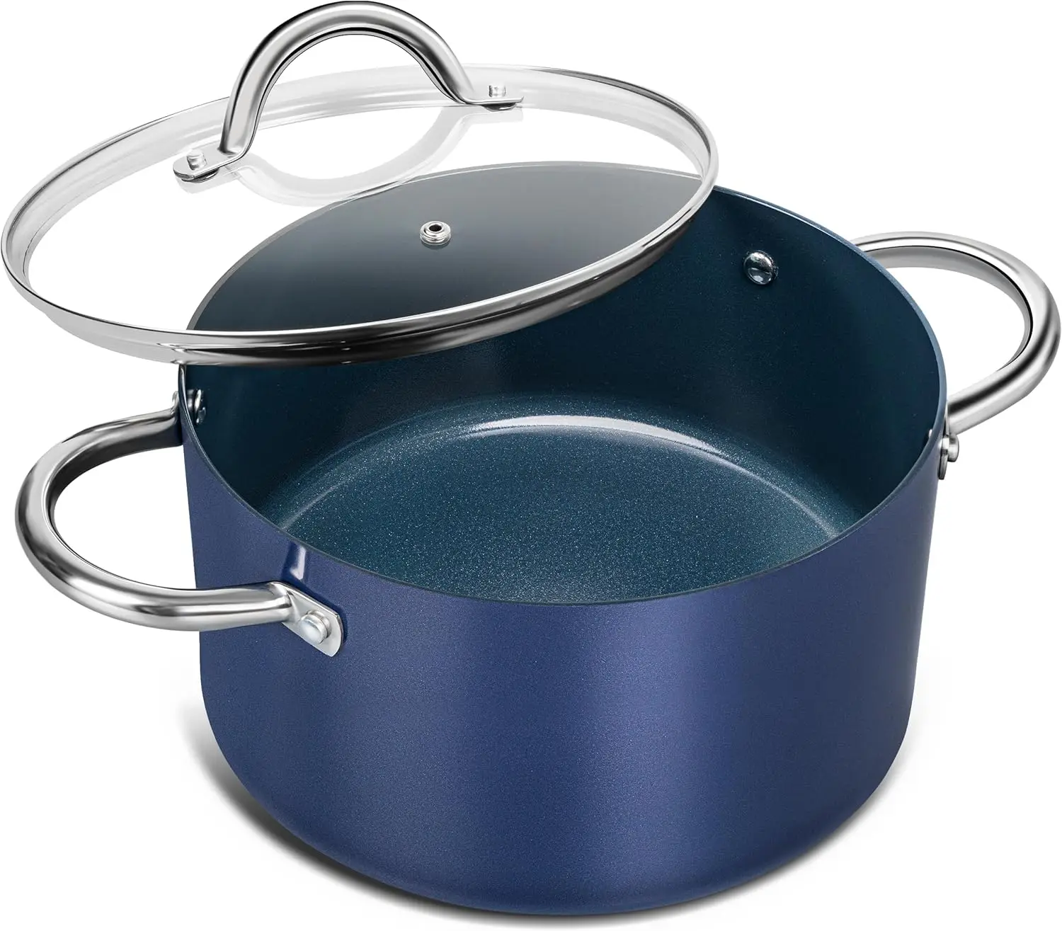 

6 Quart Ceramic Nonstick Stock Pot with Lid, Induction Compatible, Easy Clean & Healthy Cooking