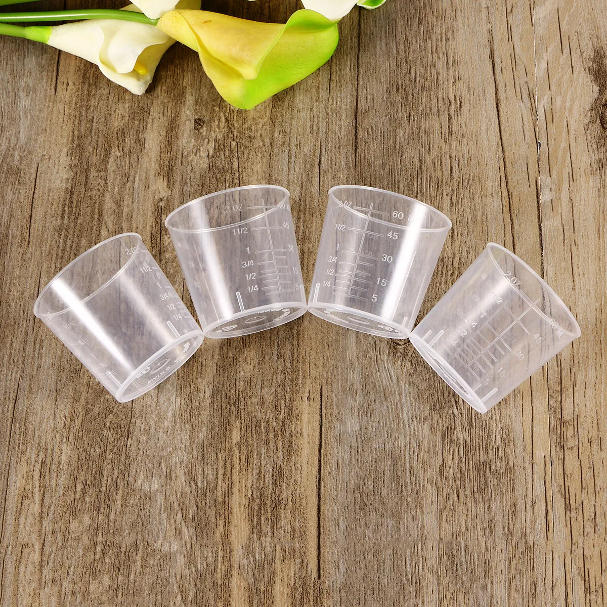 25Pcs 60Ml Thickened Plastic Graduated Measuring Cups for Kitchen Lab Cooking Baking Liquids Powders Granules Acid Alkali