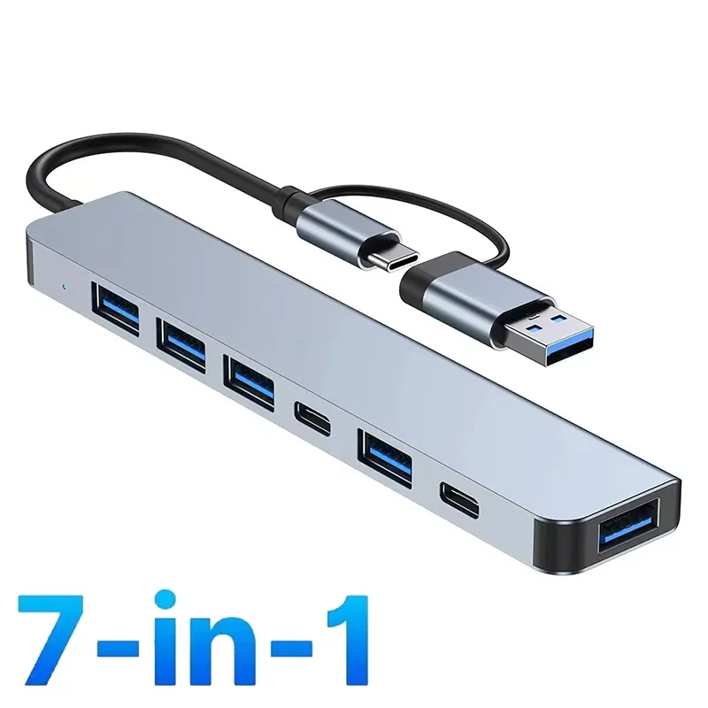 USB 3.0 HUB Type C to 7 Port USB HUB USB3.0 Adapter Multi Splitter High Speed 5 Gbps With PD USB C For Macbook Pro Air PC Laptop